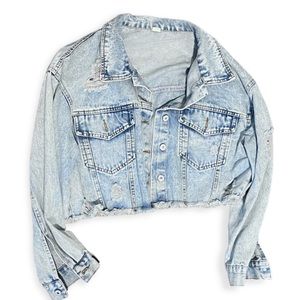 Denim crop top jacket